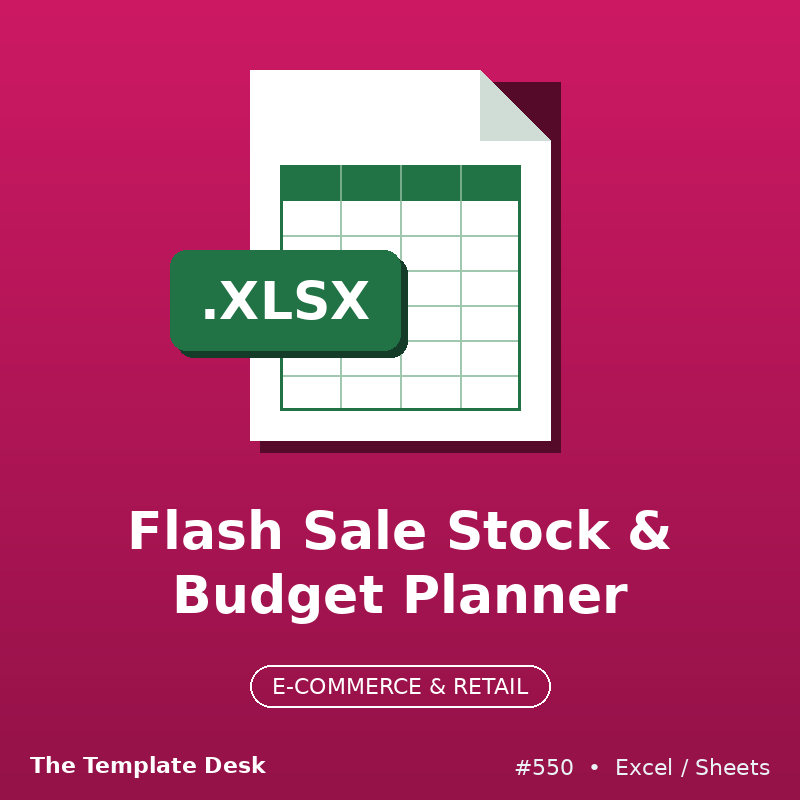 Flash Sale Stock & Budget Planner – Excel template