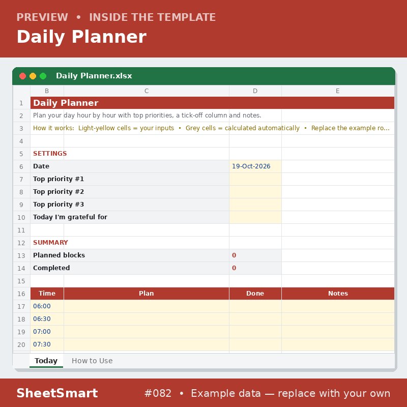 Daily Planner – sheet preview