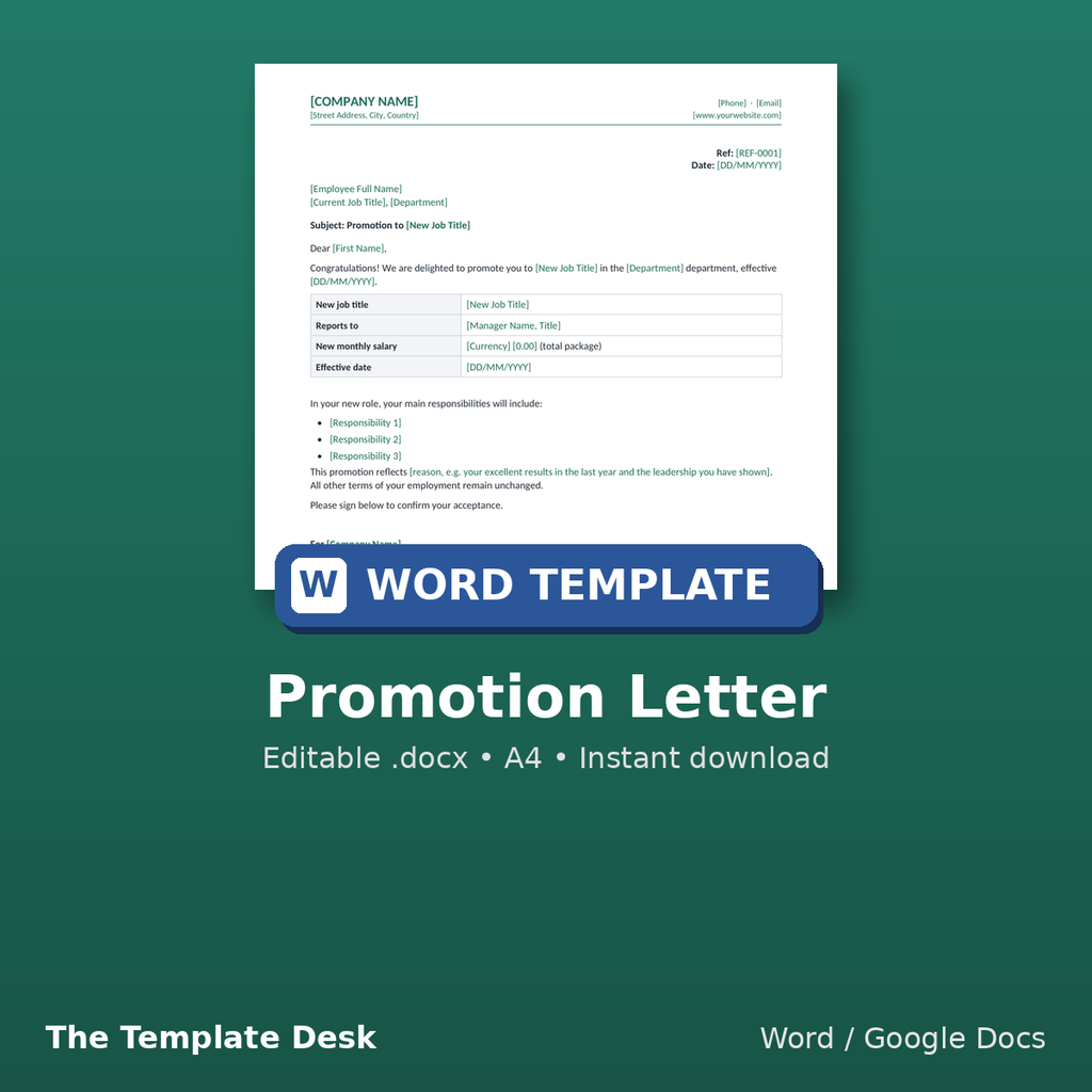 Promotion Letter – cover