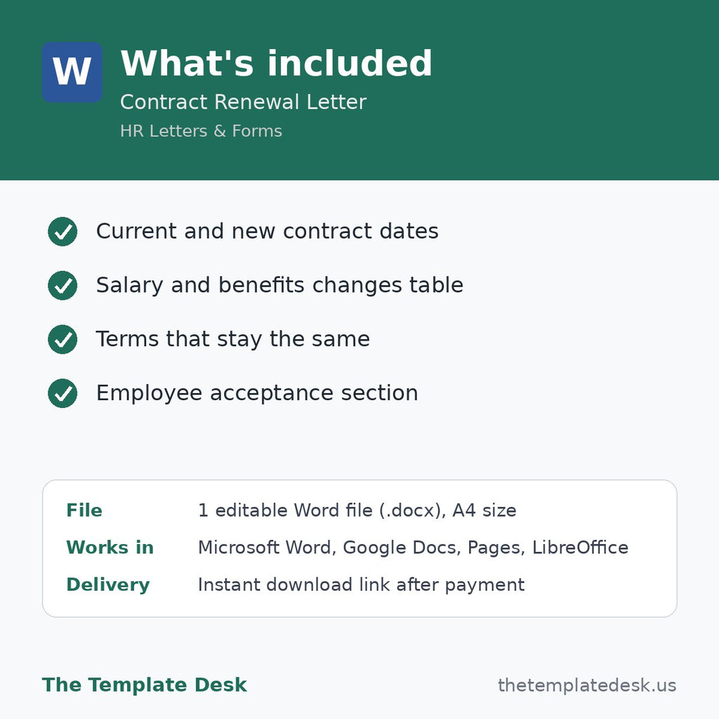 Contract Renewal Letter – what's included