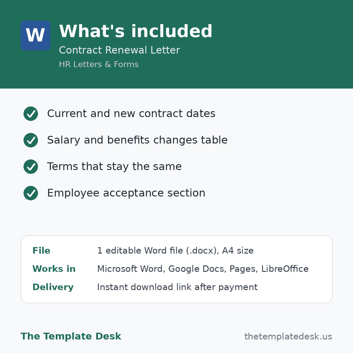 Contract Renewal Letter – what's included