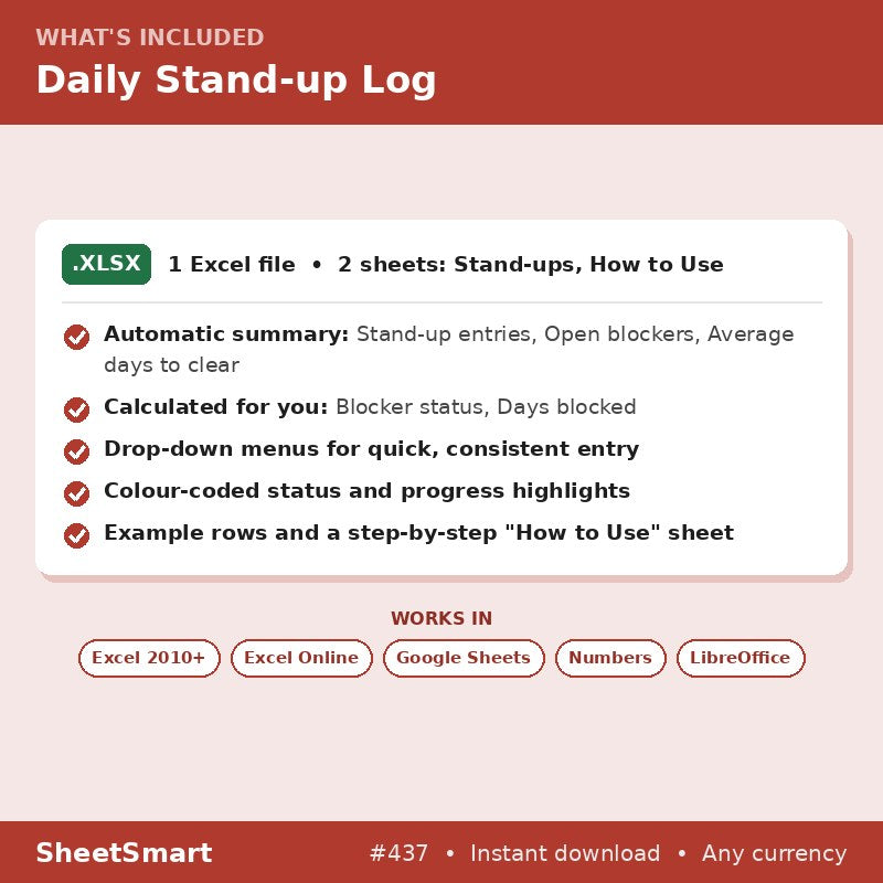 Daily Stand-up Log – what's included