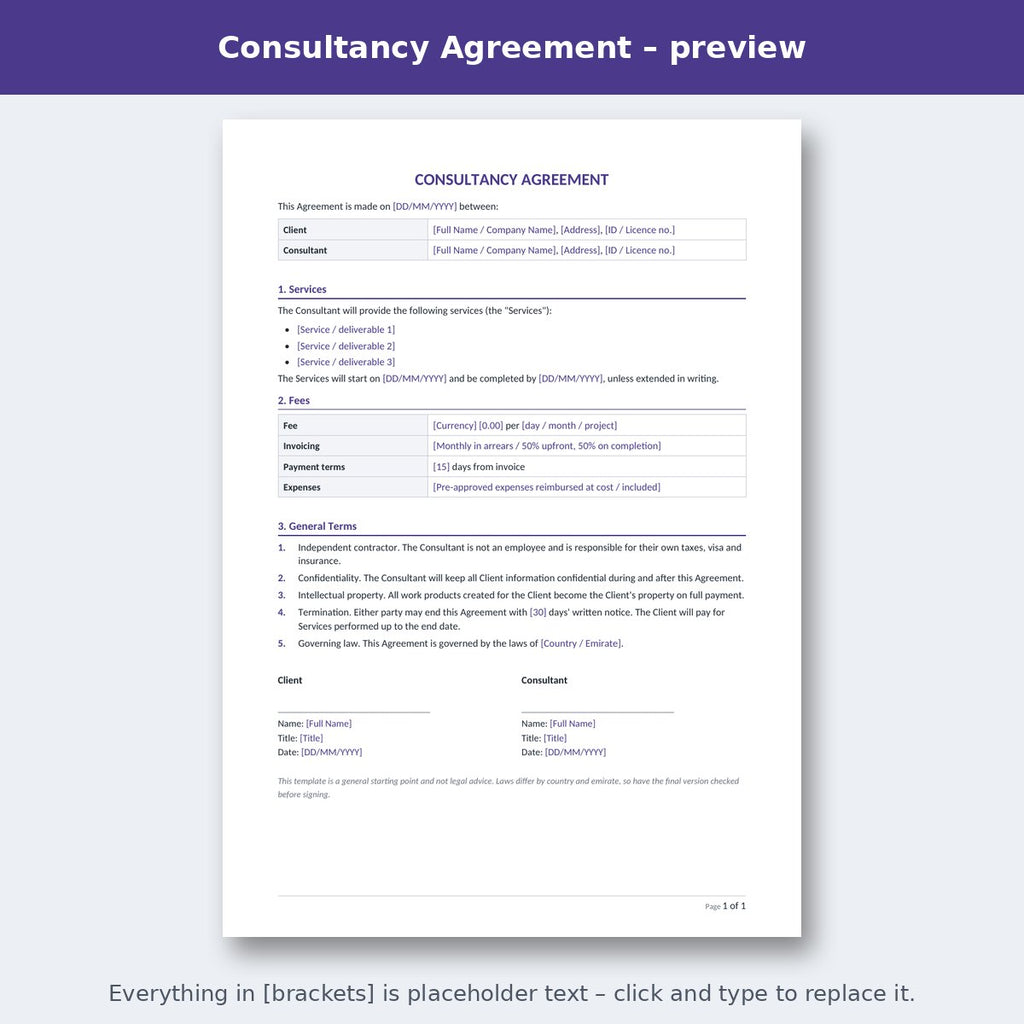 Consultancy Agreement – preview