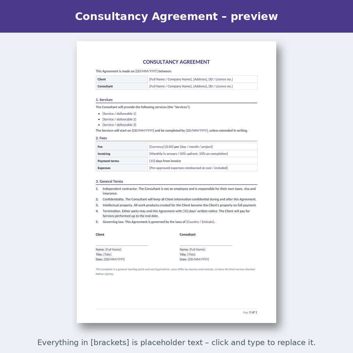 Consultancy Agreement – preview