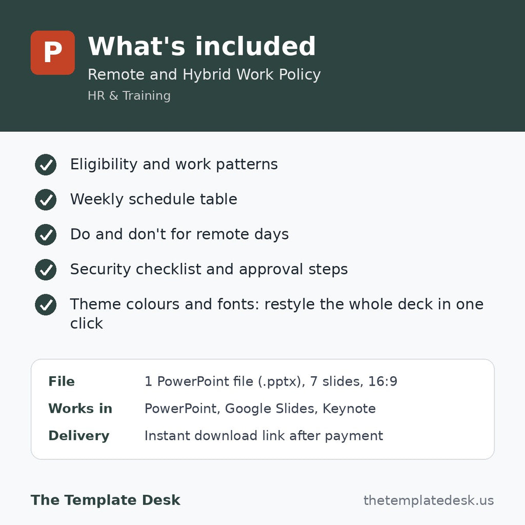 Remote and Hybrid Work Policy – what's included