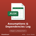 Assumptions & Dependencies Log – Excel template