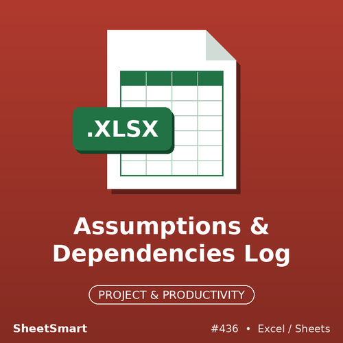 Assumptions & Dependencies Log – Excel template