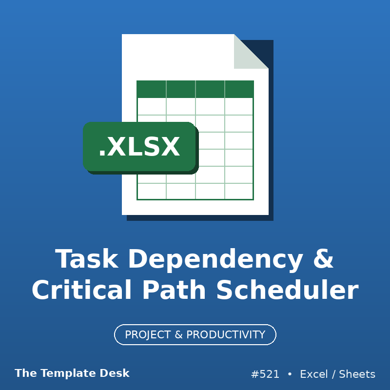 Task Dependency & Critical Path Scheduler – Excel template