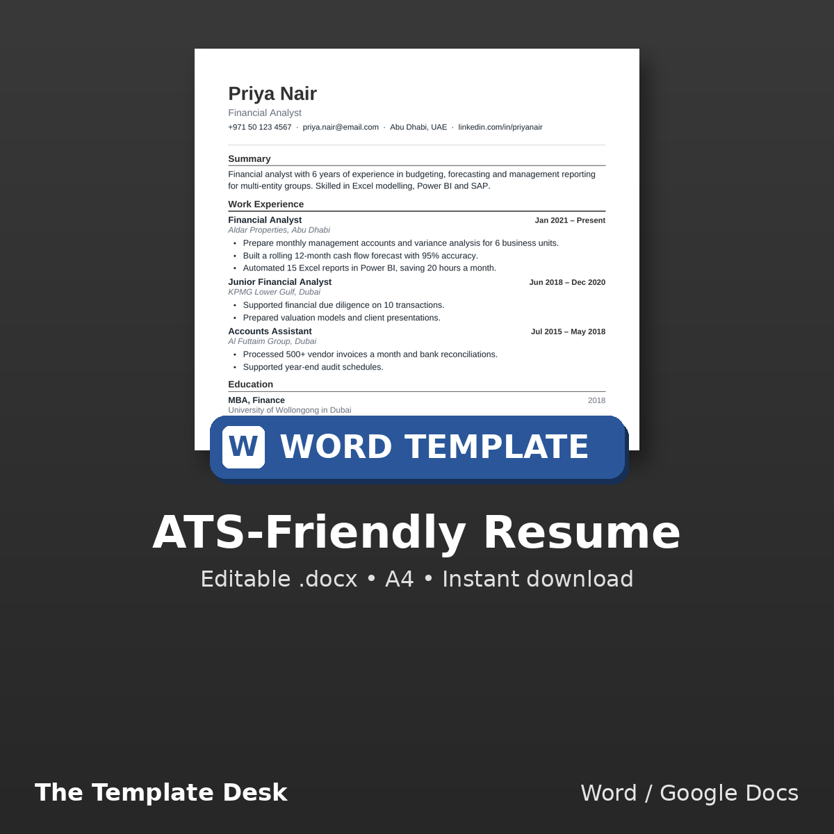ATS-Friendly Resume – cover
