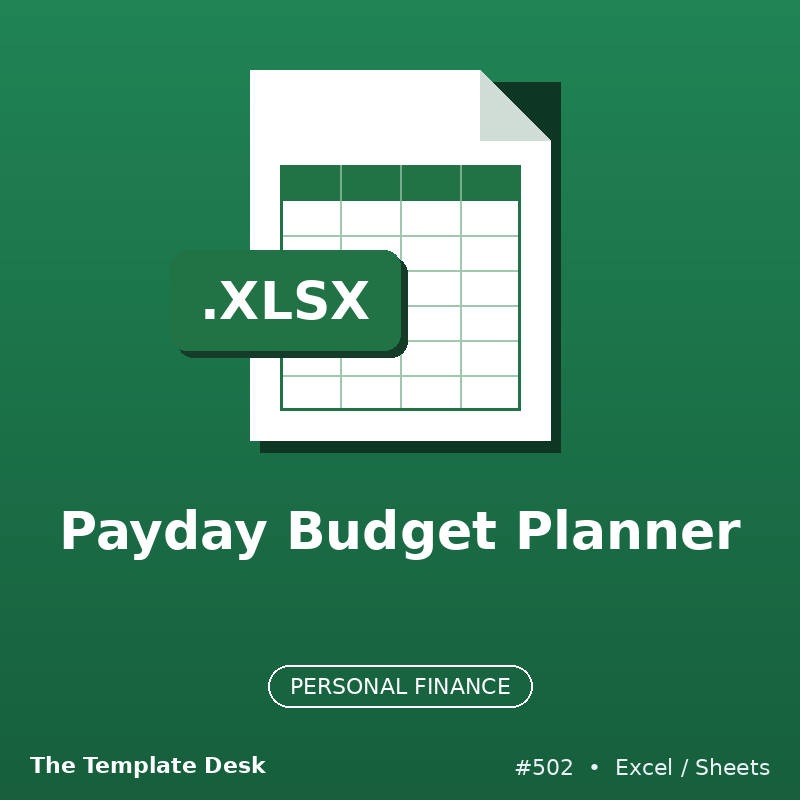 Payday Budget Planner – Excel template