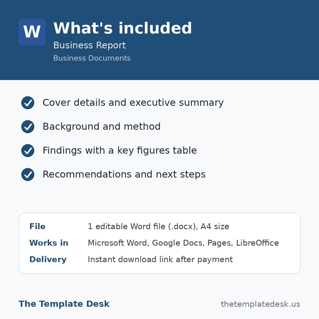 Business Report – what's included