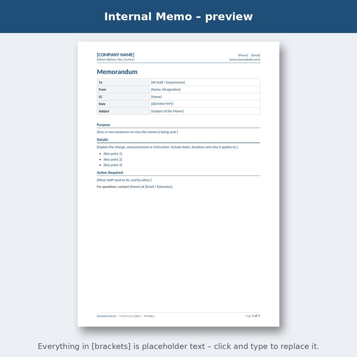 Internal Memo – preview