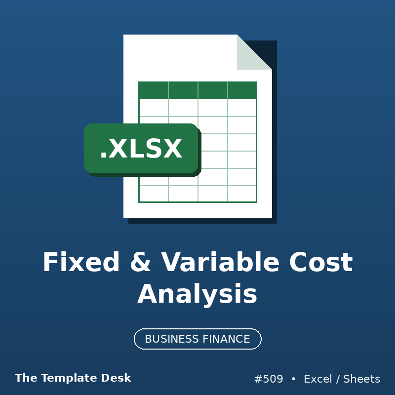 Fixed & Variable Cost Analysis – Excel template