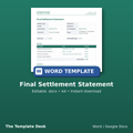 Final Settlement Statement – cover