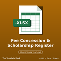 Fee Concession & Scholarship Register – cover