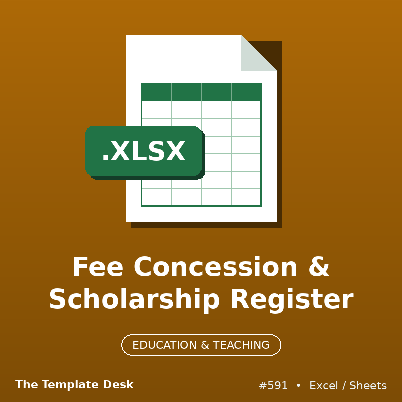 Fee Concession & Scholarship Register – cover