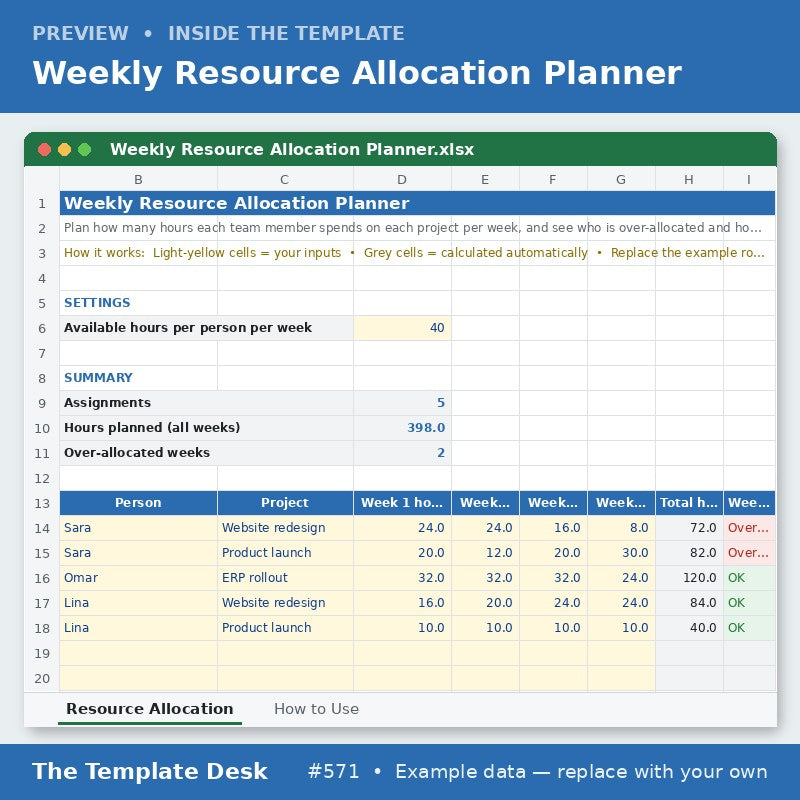 Weekly Resource Allocation Planner – preview