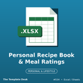 Personal Recipe Book & Meal Ratings – Excel template