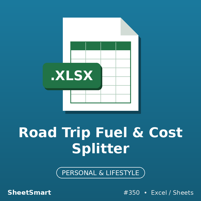 Road Trip Fuel & Cost Splitter – Excel template
