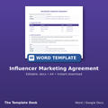 Influencer Marketing Agreement – cover