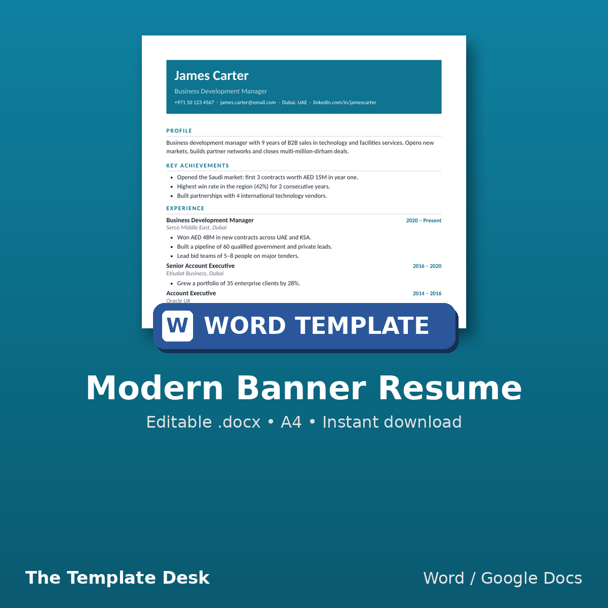 Modern Banner Resume – cover