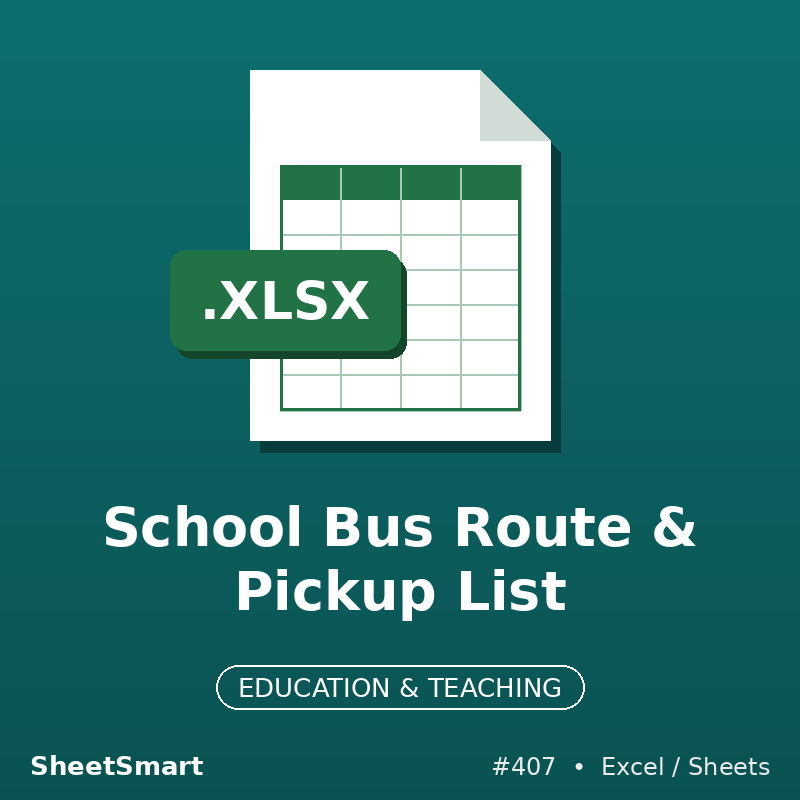 School Bus Route & Pickup List – Excel template