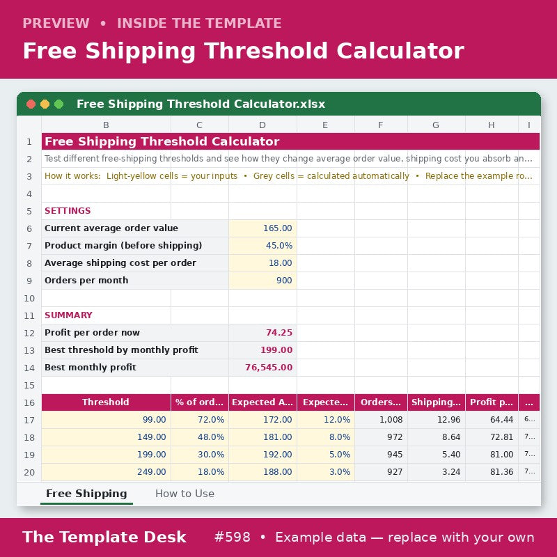 Free Shipping Threshold Calculator – preview