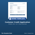 Customer Credit Application – cover