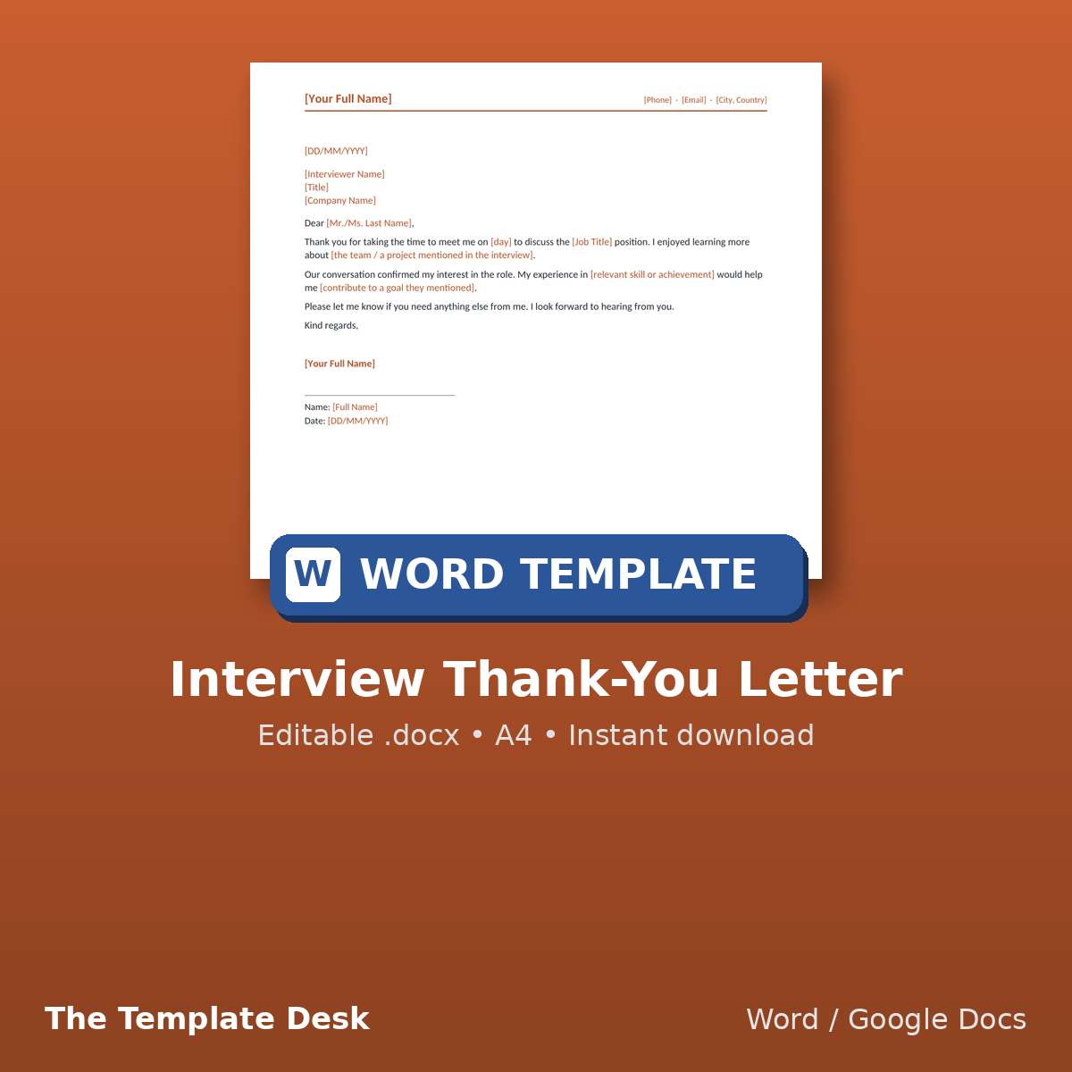Interview Thank-You Letter – cover