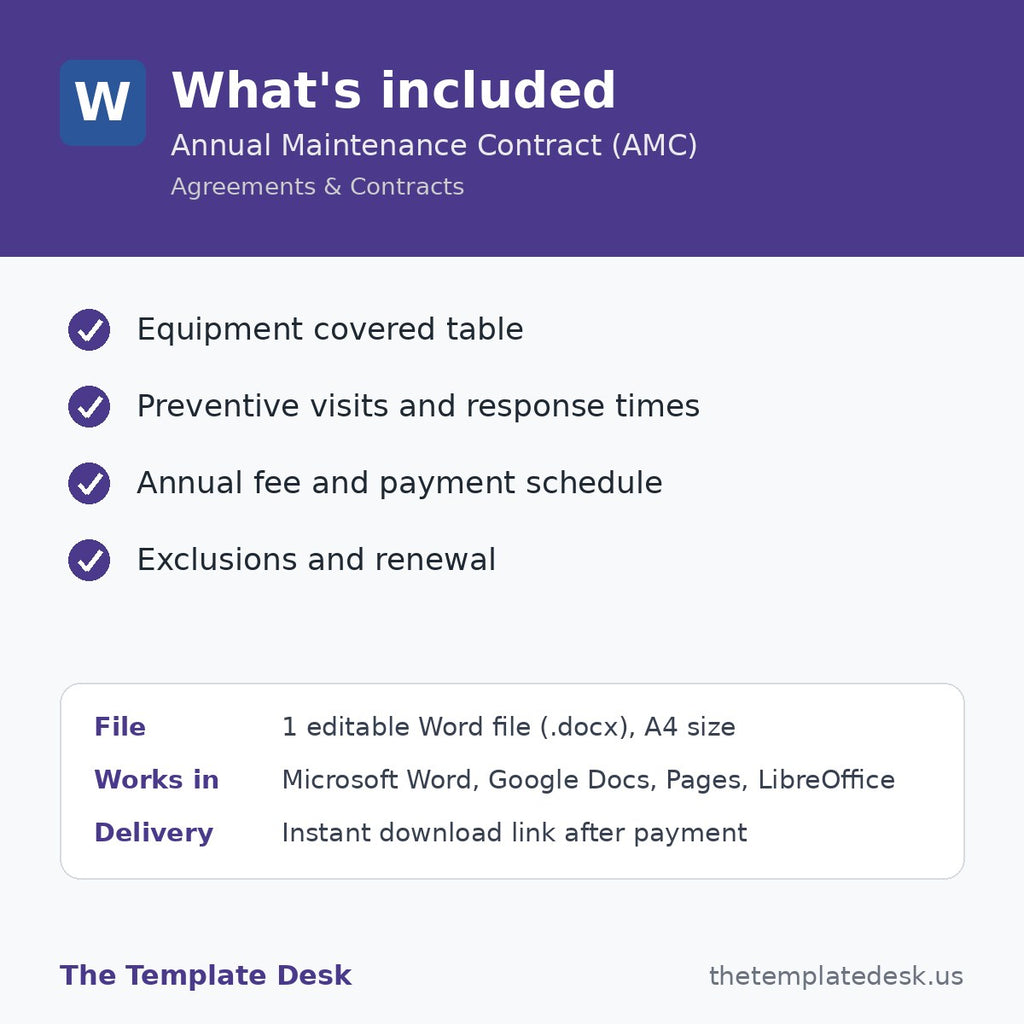Annual Maintenance Contract (AMC) – what's included