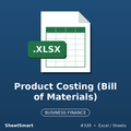 Product Costing (Bill of Materials) – Excel template
