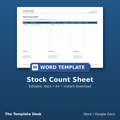Stock Count Sheet – cover