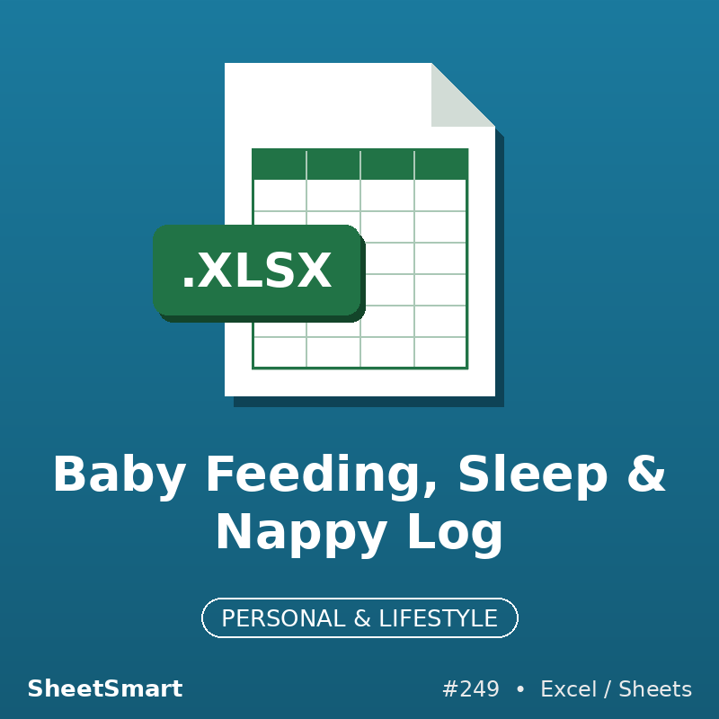 Baby Feeding, Sleep & Nappy Log – Excel template