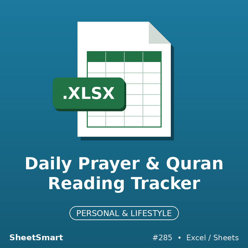 Daily Prayer & Quran Reading Tracker – Excel template