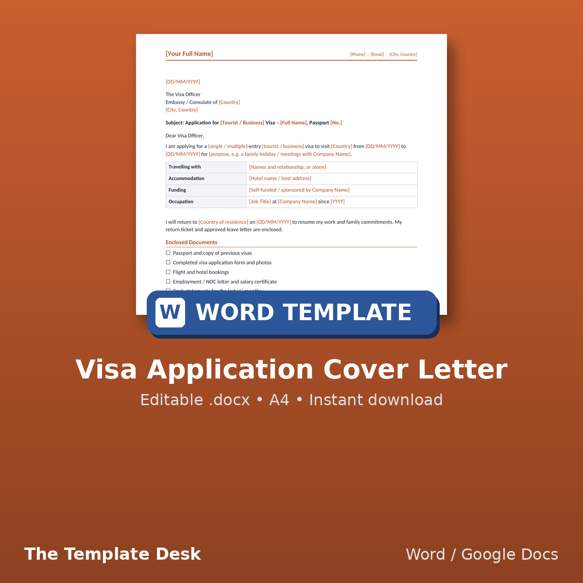 Visa Application Cover Letter – cover
