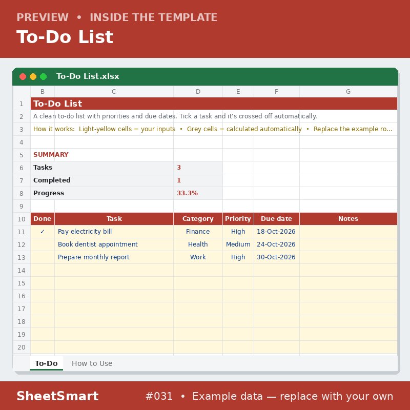 To-Do List – sheet preview