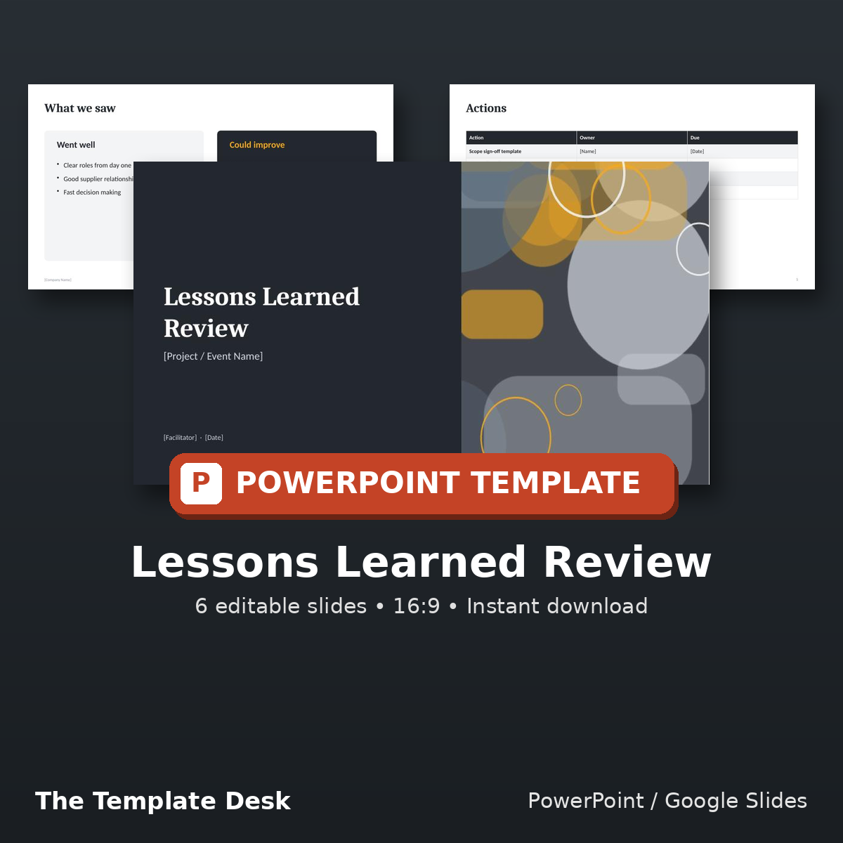 Lessons Learned Review – cover