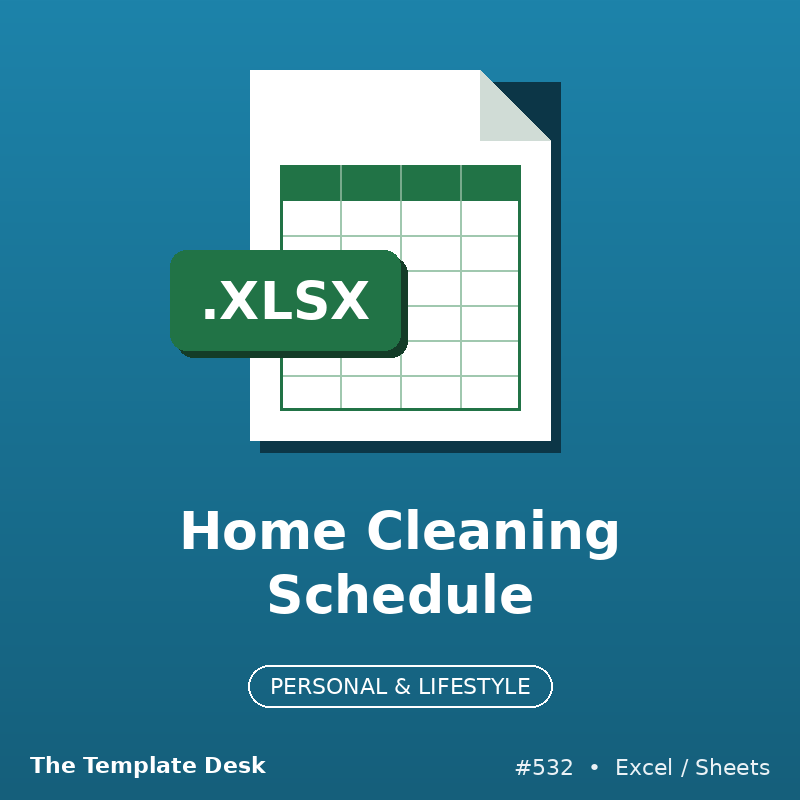 Home Cleaning Schedule – Excel template
