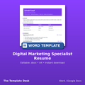 Digital Marketing Specialist Resume – cover