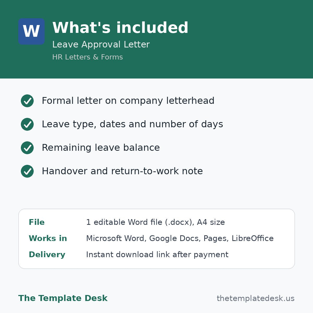 Leave Approval Letter – what's included