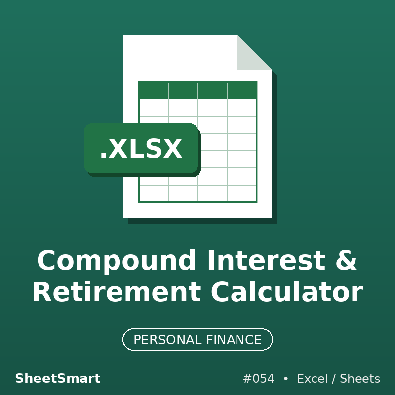 Compound Interest & Retirement Calculator – Excel template