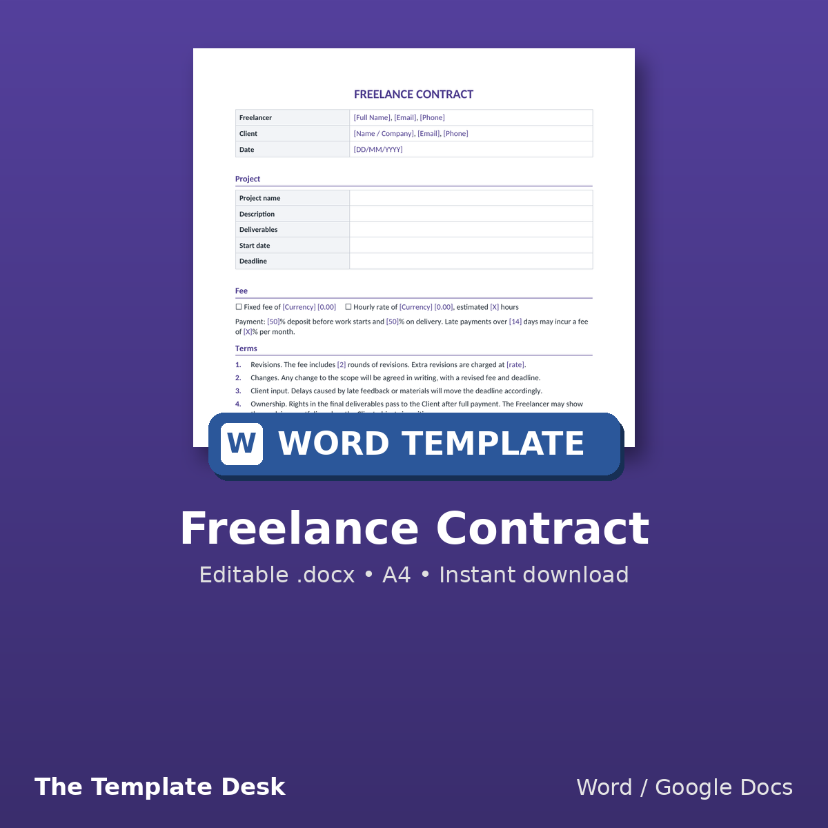 Freelance Contract – cover