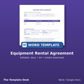 Equipment Rental Agreement – cover
