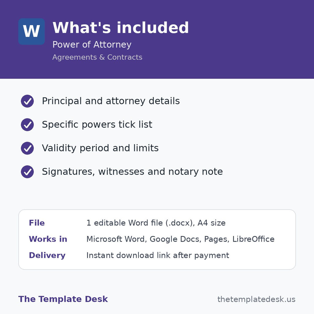 Power of Attorney – what's included