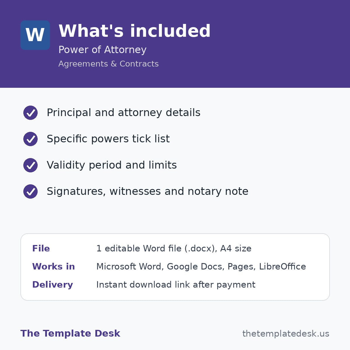 Power of Attorney – what's included