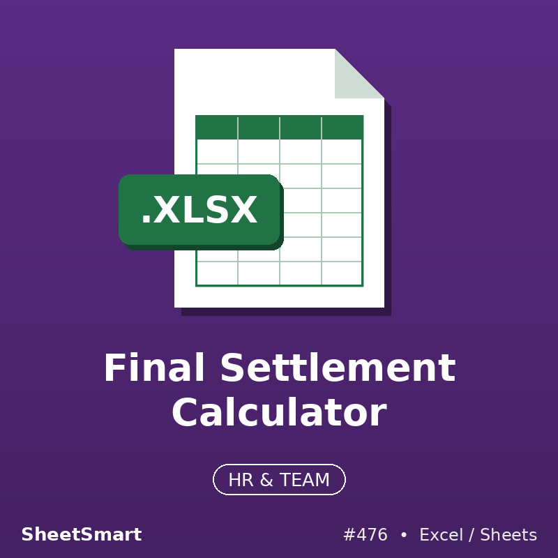 Final Settlement Calculator – Excel template