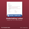 Undertaking Letter – cover