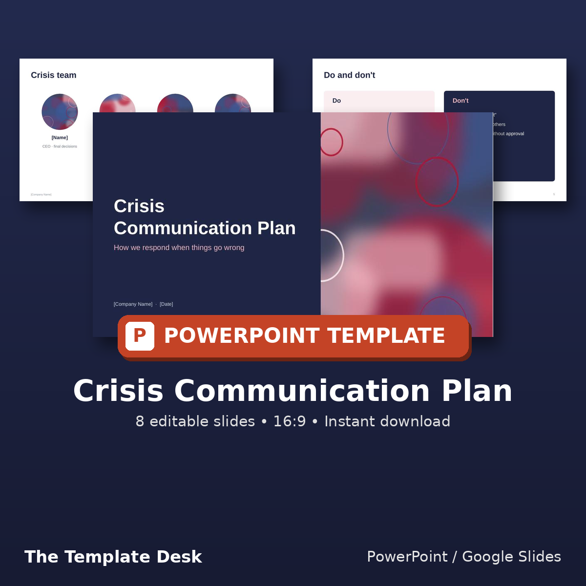 Crisis Communication Plan – cover