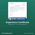 Experience Certificate – cover