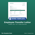 Employee Transfer Letter – cover